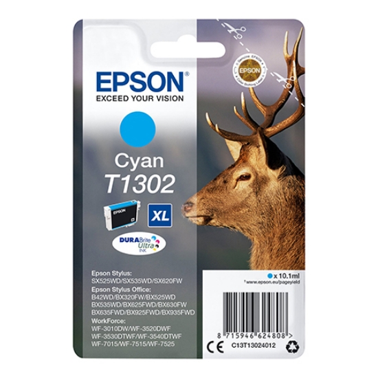 Imagem de TINTEIRO ORIGINAL EPSON T1302XL CYAN ALTA CAPAC. 10.1ML