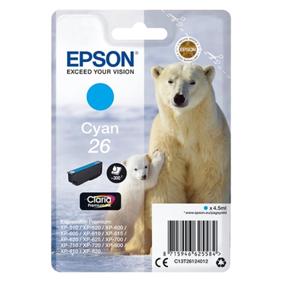 Imagem de TINTEIRO ORIGINAL EPSON T2612 Nº26 CYAN