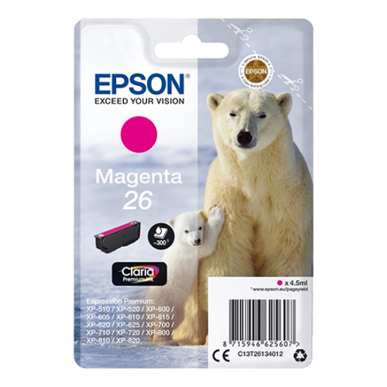Imagem de TINTEIRO ORIGINAL EPSON T2613 Nº26 MAGENTA