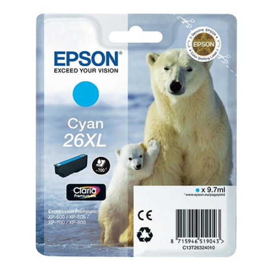 Picture of TINTEIRO ORIGINAL EPSON T2632 Nº26XL CYAN