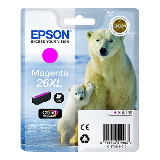 Picture of TINTEIRO ORIGINAL EPSON T2633 Nº26XL MAGENTA