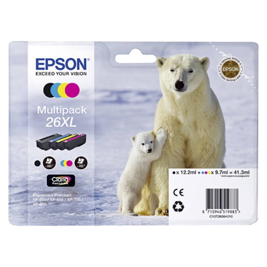 Picture of TINTEIRO ORIGINAL EPSON T2636 Nº26XL (PACK 4CORES)