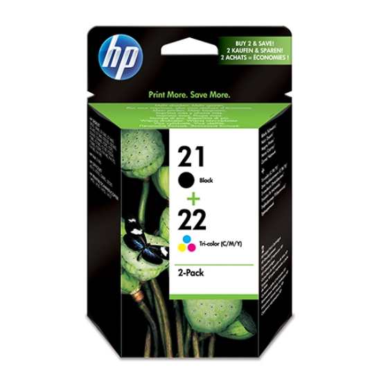 Imagem de TINTEIRO ORIGINAL HP 21+22 SD367AE (PACK PRETO+CORES)