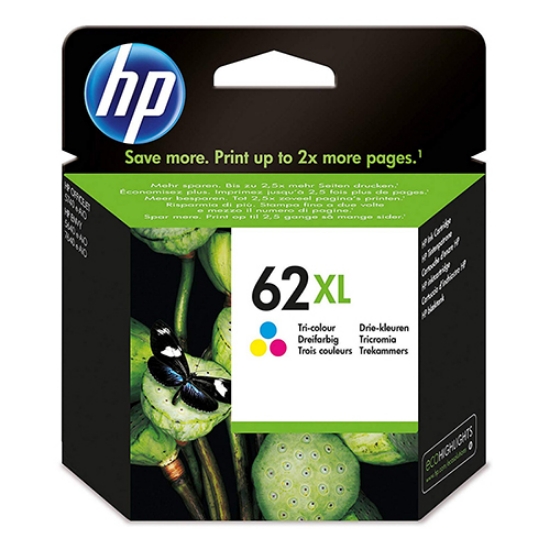 Imagem de TINTEIRO ORIGINAL HP 62XL C2P07AE CORES ALTA CAP.