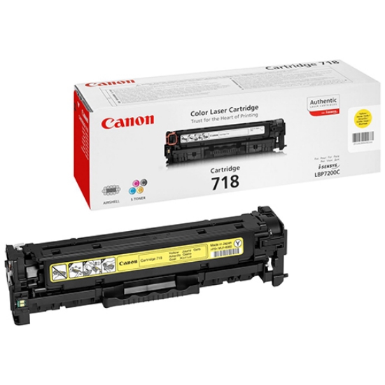 Imagem de TONER ORIGINAL CANON CART.718Y AMARELO 2.900 PAGINAS