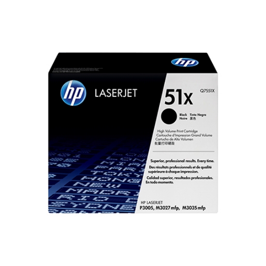Imagem de TONER ORIGINAL HP 51X Q7551X PRETO ALTA CAPAC. 13.000PAG.