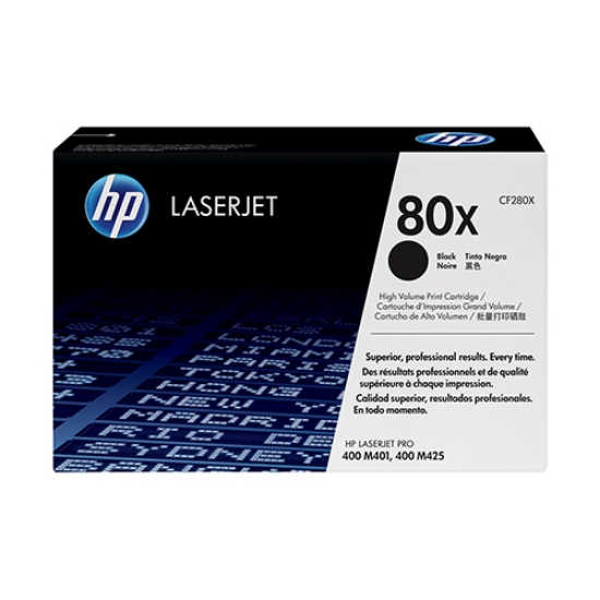 Imagem de TONER ORIGINAL HP 80X CF280X PRETO ALTA CAPAC. 6.900PAGINAS