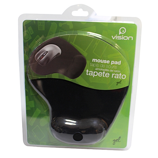 Imagem de BASE PARA RATO COM APOIO DE PULSOS PRETA VISION (22750)