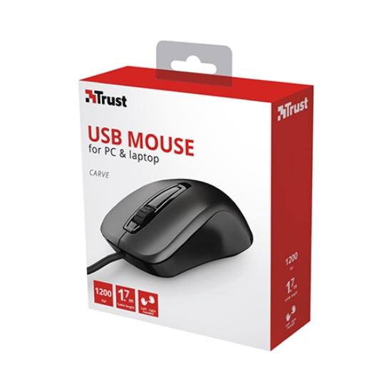 Picture of RATO TRUST CARVE OPTICO 1200DPI PRETO (23733)