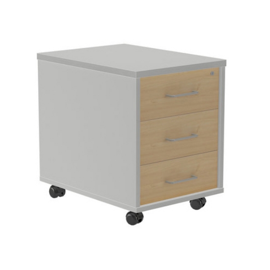 Imagem de MOVEL ROCADA C/3 GAVETAS 4003AB08 ALUM./CARVALHO