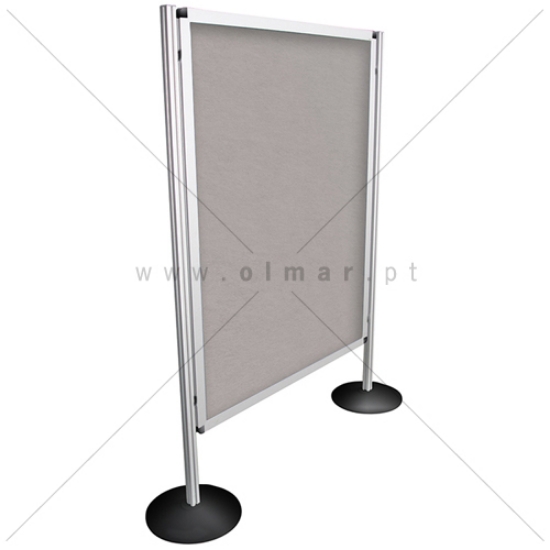 Imagem de PAINEL DUPLA FACE TECIDO CINZA COM ARO ALUMÍNIO 120X180CM