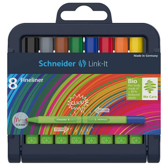 Imagem de BLT.8 MARC. FINELINER SCHNEIDER LINK-IT 0.4MM SORT. 191298
