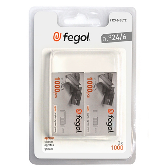 Imagem de BLISTER 2 CAIXAS 1000 AGRAFES 24/6 FEGOL (71246-BLT)
