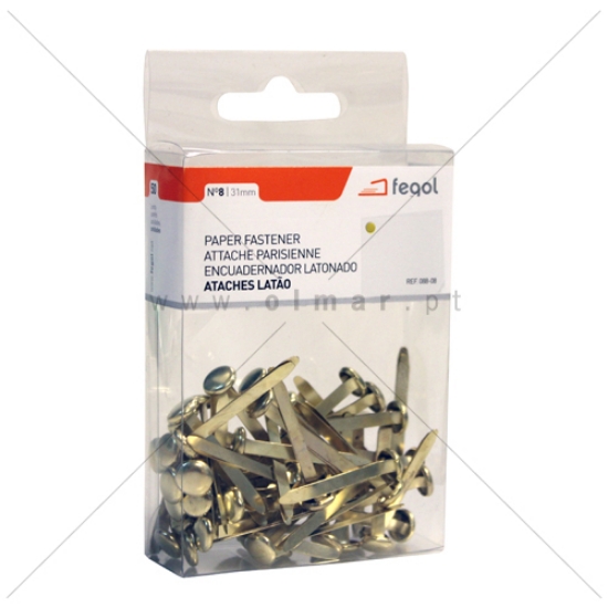Picture of BLISTER 50 ATACHES LATÃO 31MM Nº8 FEGOL (088-8)