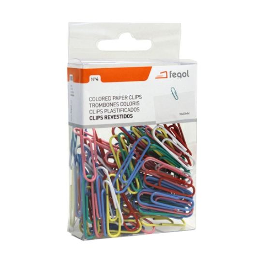 Imagem de BLT.100 CLIPS REVESTIDOS FEGOL Nº4 COLORIDOS (010-4)