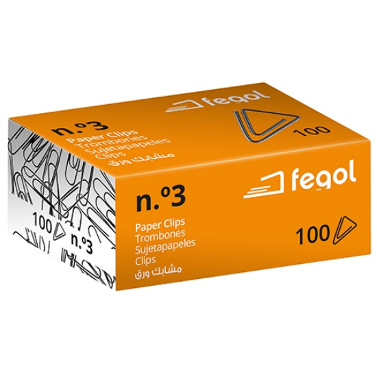 Imagem de CX.100 CLIPS ZINCADOS FEGOL Nº3