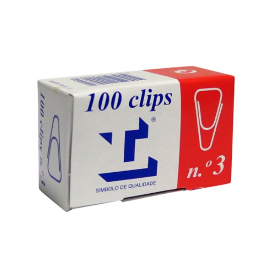 Imagem de CAIXA 100 CLIPS ZINCADOS LISMÂNIA Nº3 11X20.5MM