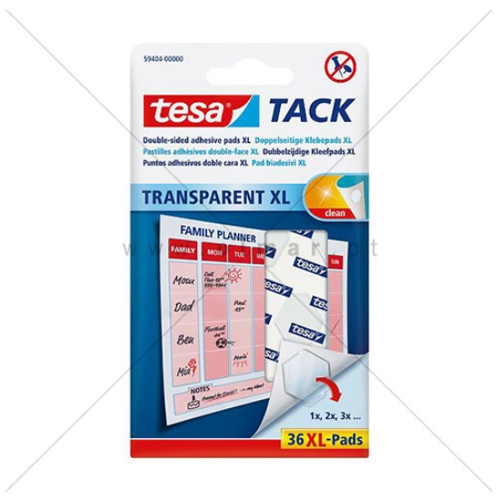 Picture of GOMA ADESIVA TESA TACK TRANSPARENTE XL 59404 (BLISTER 36 UNI)