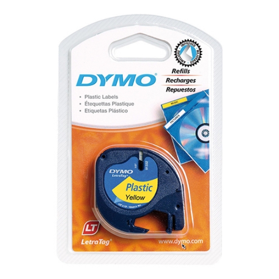 Imagem de FITA DYMO LETRATAG 12MMX4MT PRETA/AMARELA 91202/S0721620