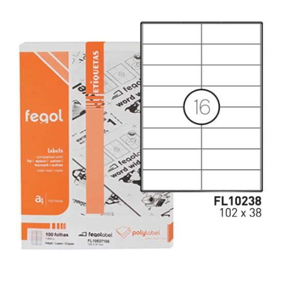 Picture of ETIQ. FEGOLABEL A4 102X38 BRANCA (CX.100F/1400UNI)