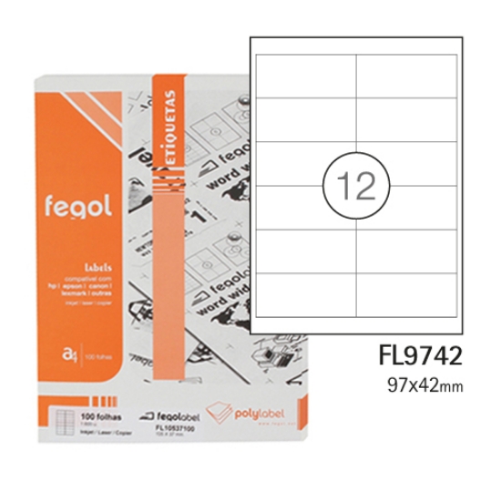Picture of ETIQ. FEGOLABEL A4 97X42.4 BRANCA (CX.100F/1200UNI)
