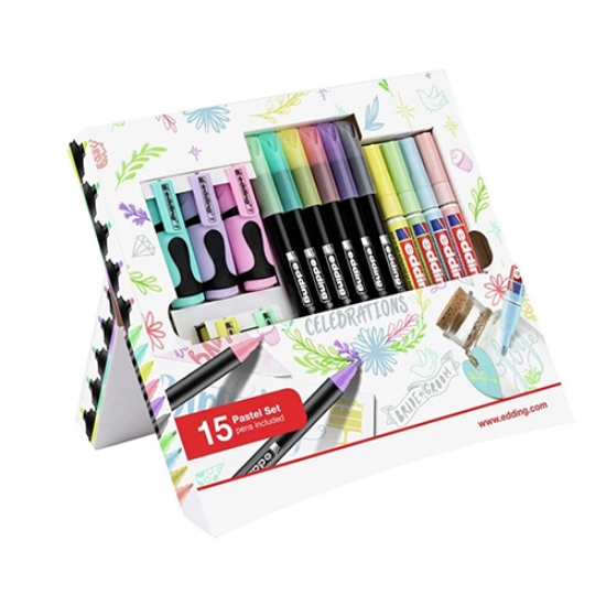 Imagem de KIT 15 MARCADORES EDDING PASTEL CELEBRATIONS (2930000)