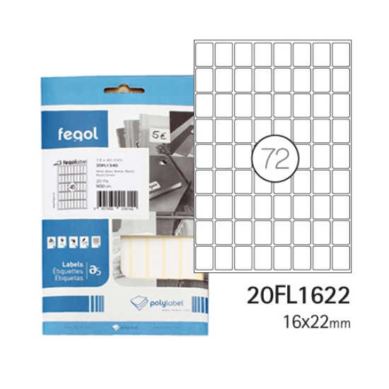 Imagem de ETIQ. FEGOLABEL A5 16X22 BRANCA 20FL1622 (CART.20F/1440UDS)