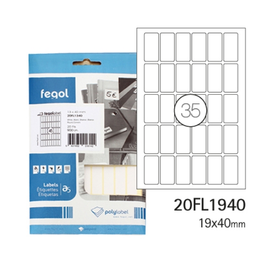 Picture of ETIQ. FEGOLABEL A5 19X40 BRANCA 20FL1940 (CART.20F/700UNI)