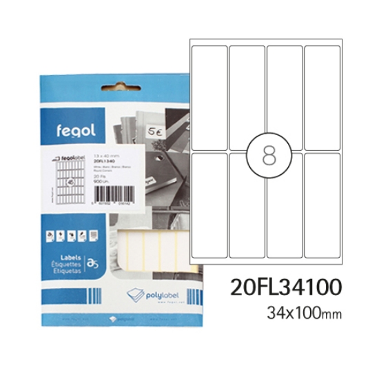 Picture of ETIQ. FEGOLABEL A5 34X100 BRANCA 20FL34100 (CART.20F/160UNI)