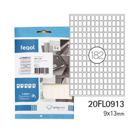 Imagem de ETIQ. FEGOLABEL A5 9X13 BRANCA 20FL0913 (CART.20F/3640UNI)