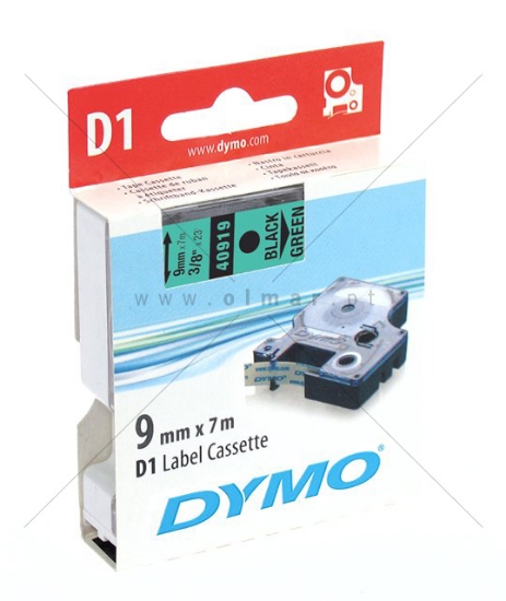 Imagem de FITA DYMO D1 9MMX7MT PRETA/VERDE 40919/S0720740