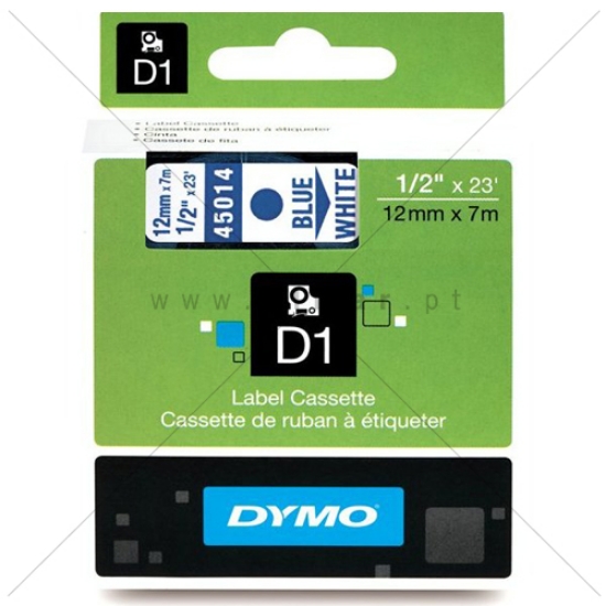 Imagem de FITA DYMO D1 12MMX7MT AZUL/BRANCA 45014/S0720540