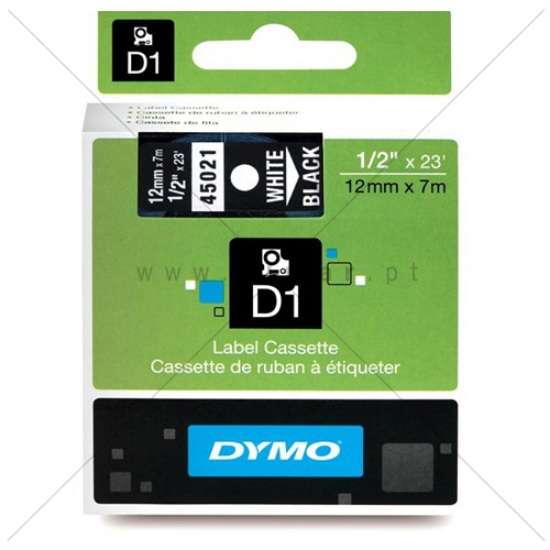 Imagem de FITA DYMO D1 12MMX7MT BRANCA/PRETA 45021/S0720610