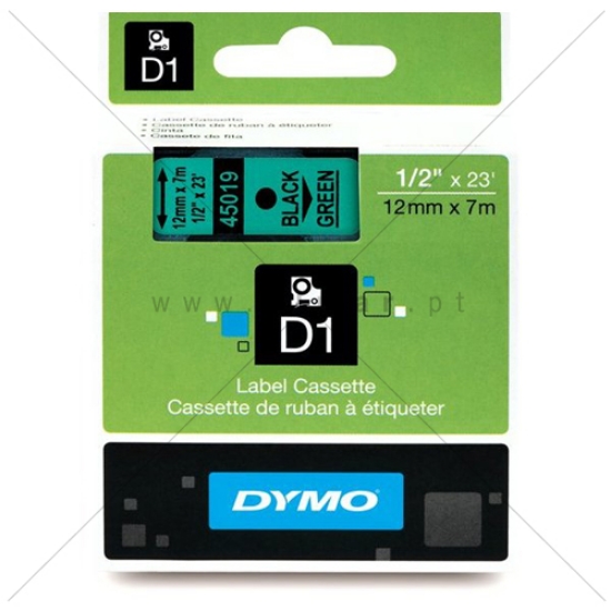 Imagem de FITA DYMO D1 12MMX7MT PRETA/VERDE 45019/S0720590