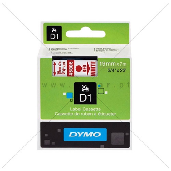 Imagem de FITA DYMO D1 19MMX7MT VERMELHA/BRANCA 45805 / SO720850