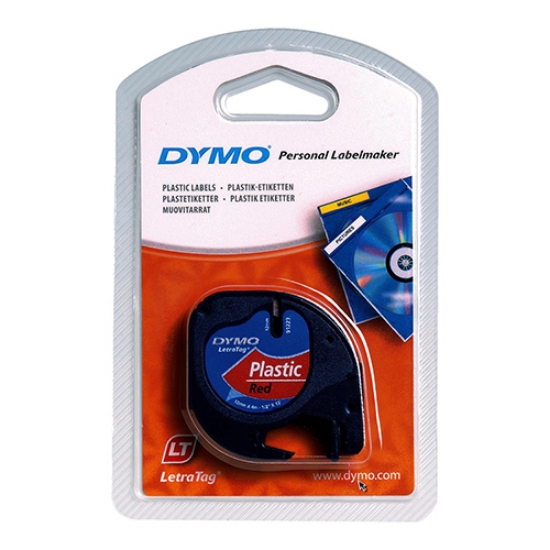 Imagem de FITA DYMO LETRATAG 12MMX4MT PRETA/VERMELHA 91203/S0721630