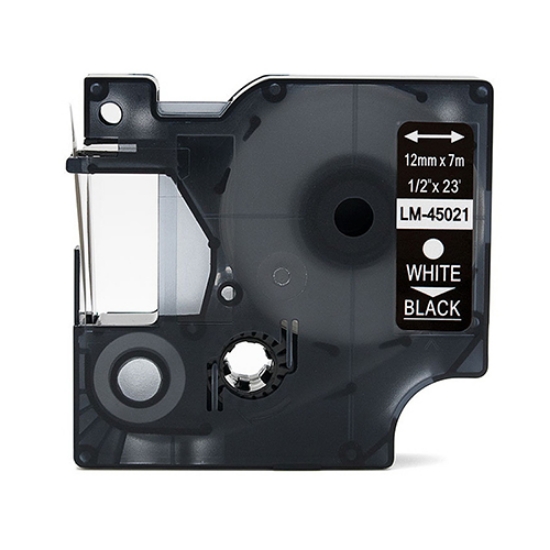 Imagem de FITA P/DYMO D1 12MMX7MT BRANCA/PRETA (45021/S0720610)