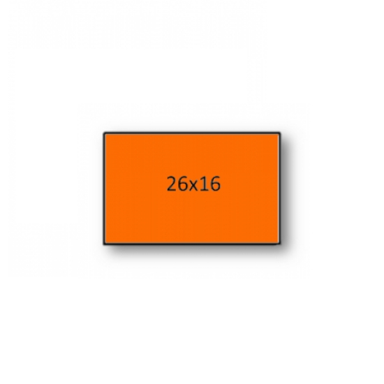 Imagem de ROLO ETIQUETAS 26X16MM AD2 CANTOS RECTOS LARANJA FLUORESCENTE (1000UNI)