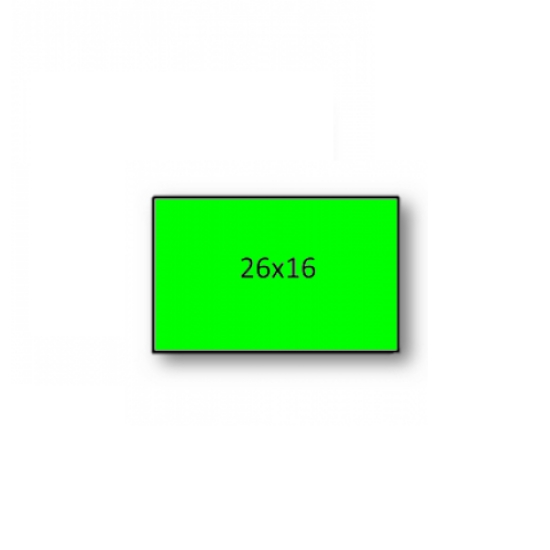 Picture of ROLO ETIQUETAS 26X16MM AD2 CANTOS RECTOS VERDE FLUORESCENTE (1000UNI)