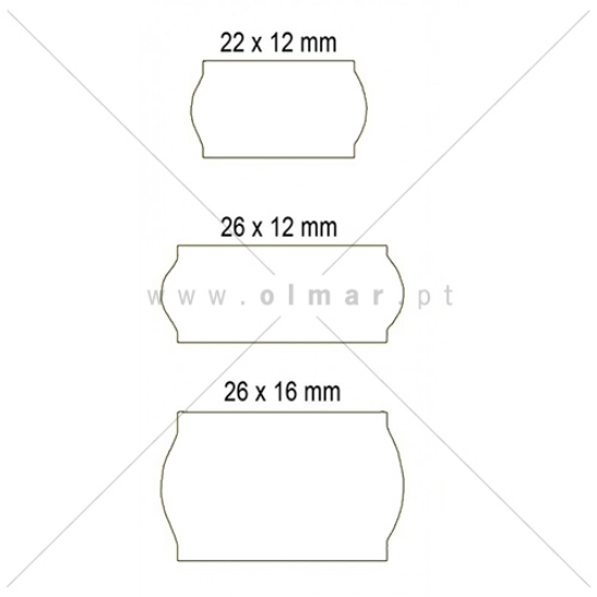 Imagem de ROLO ETIQUETAS 26X16MM AD2 CANTOS REDONDOS BRANCO (1000UNI)