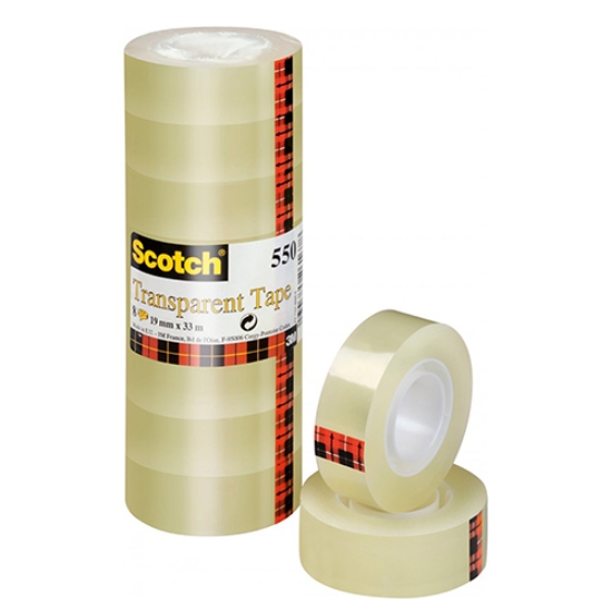 Picture of ROLO FITA ADESIVA 19MMX33MT 3M SCOTCH 550 TRANSPARENTE (ACORDEÃO)