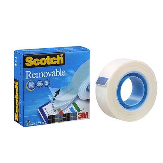 Imagem de ROLO FITA ADESIVA 19MMX33MT 3M SCOTCH 811 REMOVÍVEL