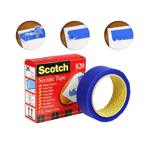 Picture of ROLO FITA ADESIVA 3M SCOTCH 820 SIGILO AZUL (33MMX35MT)