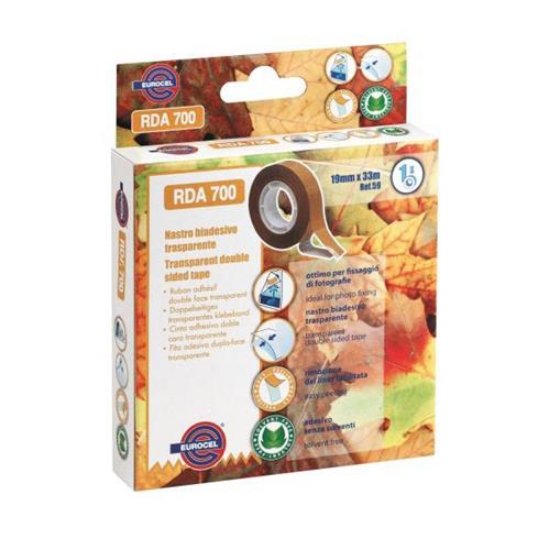 Imagem de ROLO FITA BI-ADESIVA 19MMX33MT EUROCEL E1933DU TRANSPARENTE