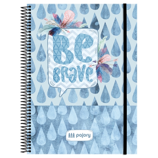 Imagem de CADERNO ESPIRAL CAPA DURA COM ELÁSTICO A4 120F PAJORY BE XADREZ