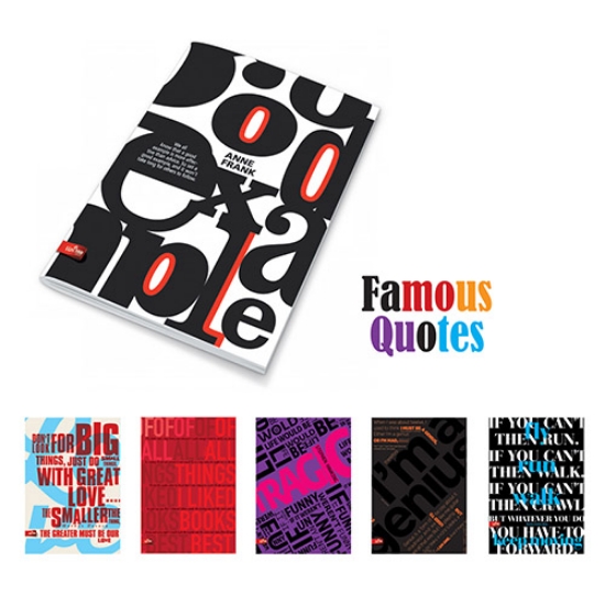 Imagem de CADERNO AGRAFADO A4 40FOLHAS PREMIUM FAMOUS QUOTES SORTIDO PAUTADO