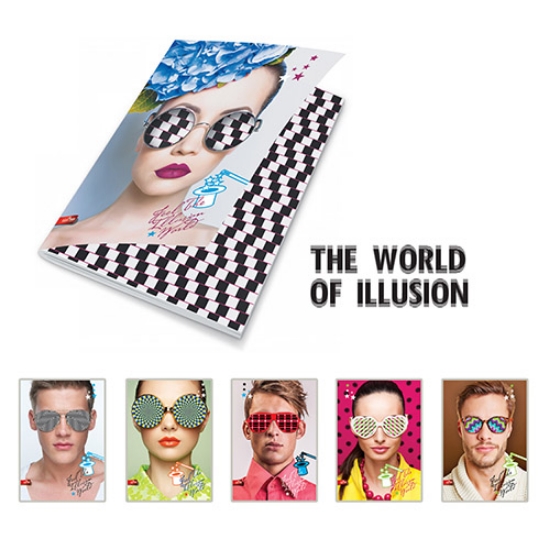 Imagem de CADERNO AGRAFADO A4 40FOLHAS PREMIUM WORLD ILLUSION SORTIDO PAUTADO