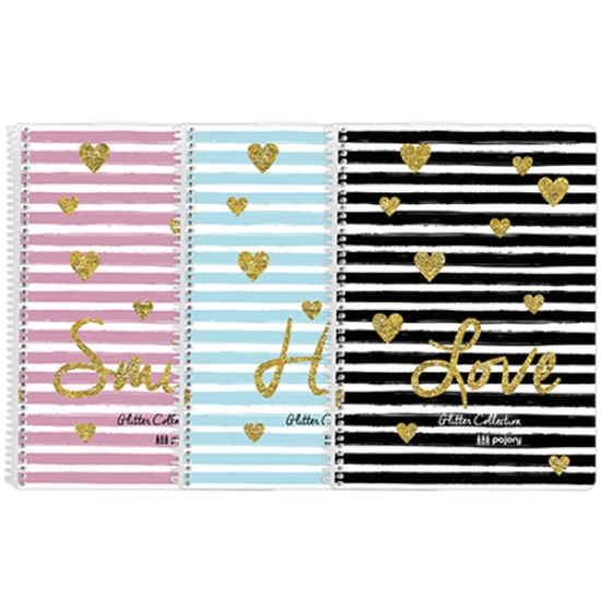 Imagem de CADERNO ESPIRAL A4 60FOLHAS PAJORY GLITTER XADREZ