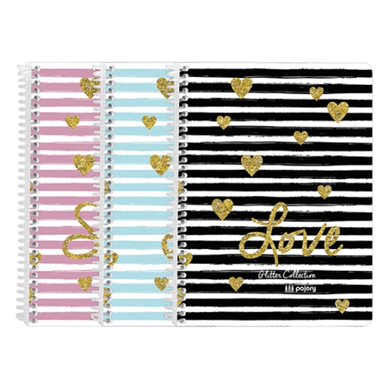 Imagem de CADERNO ESPIRAL A5 60FOLHAS PAJORY GLITTER XADREZ