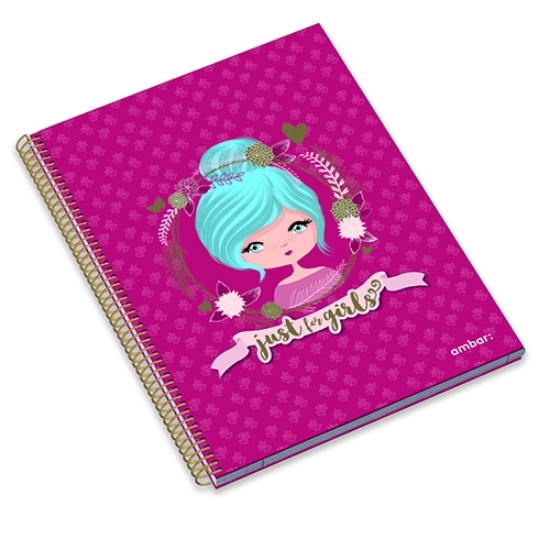 Picture of CADERNO ESPIRAL CAPA DURA A4 120F JUST 4 GIRLS PAUTADO